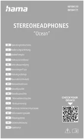 Notice HAMA OCEAN 00184171 Casque Bluetooth