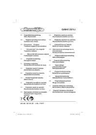 Notice Gardol GAM-E 33/1 LI Gressklipper