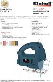 Notice Global PSL-G 750 Scie