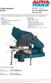 Notice Alpha Tools KS 85 Aiguisoir