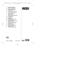 Notice Alpha Tools ASS 135 Ponceuse
