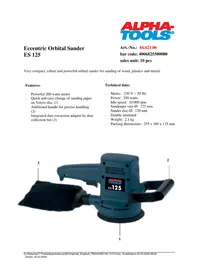 Notice Alpha Tools ES 125 Ponceuse