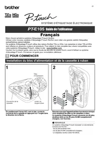 Notice BROTHER P-TOUCH PT-E105 Imprimante d'étiquettes