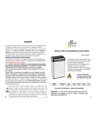 Notice KITCHEN CHEF DSH25L Déshumidificateur