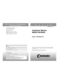 Notice CONRAD MEG5136-0000 Commutateur