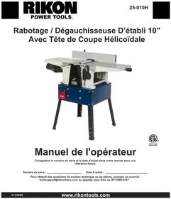 Notice RIKON 25-010H Rabot