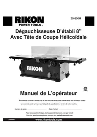 Notice RIKON 20-800H Rabot