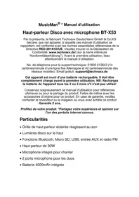 Notice MusicMan BT-X53 Haut-parleur