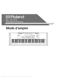 Notice ROLAND E-X10 Clavier numérique