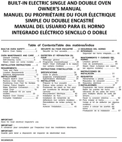 Notice WHIRLPOOL WOES3030LS Four électrique