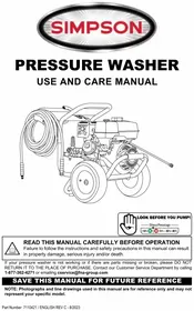 Notice Simpson ALH4240-S Nettoyeur haute pression