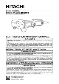 Notice HITACHI D10YB Perceuse