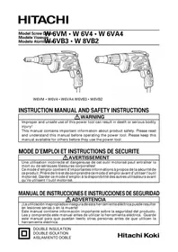 Notice HITACHI W8VB2 Perceuse