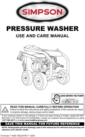 Notice Simpson SUPERPRO SW7040KUGL-S Nettoyeur haute pression