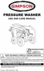 Notice Simpson SUPERPRO SW3080HUGL-S Nettoyeur haute pressio