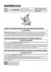 Notice METABO C12FDHB Saw