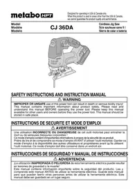 Notice METABO CJ 36DA Saw