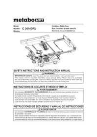 Notice METABO C3610DRJ Saw