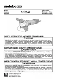 Notice METABO G 12SA4 Grinder