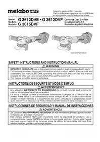Notice METABO G3612DVF Broyeur