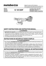Notice METABO G1812DF Broyeur