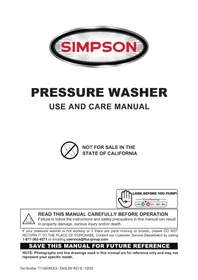 Notice Simpson CM61083-S Nettoyeur haute pression