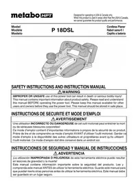 Notice METABO P18DSLQ4 Lijadora