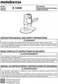 Notice METABO 18SB Lijadora