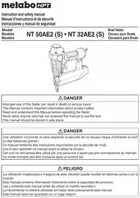 Notice METABO NT50AE2 Agrafeuse
