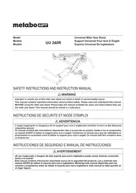 Notice METABO UU240R Saw