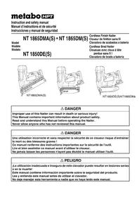 Notice METABO NT1850DES Agrafeuse