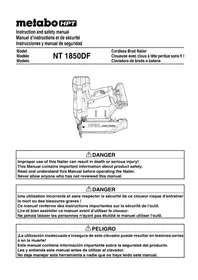 Notice METABO NT1850DF Agrafeuse
