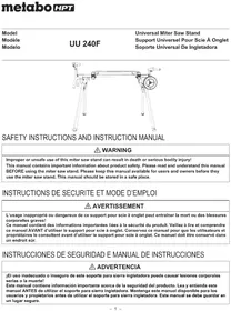 Notice METABO UU240F Saw