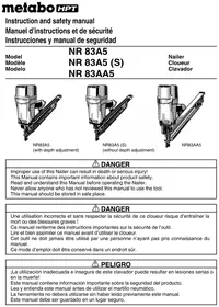 Notice METABO NR83AA5 Agrafeuse
