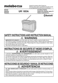 Notice METABO UR18DA Radio
