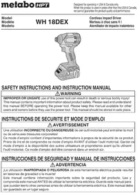 Notice METABO WH18DEX Drill