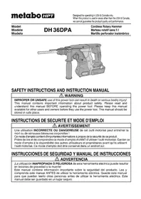 Notice METABO DH 36DPA Drill