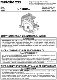 Notice METABO C 18DBAL Drill