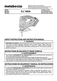 Notice METABO CJ 18DA Saw