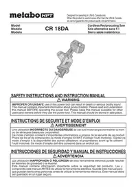 Notice METABO CR 18DA Saw