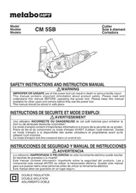 Notice METABO CM 5SB Saw