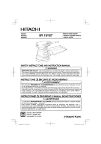 Notice HITACHI SV13YST Sander