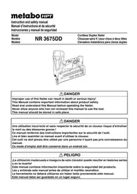 Notice METABO NR3675DD Agrafeuse