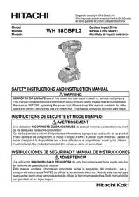 Notice HITACHI WH18DBFL2S Visseuse