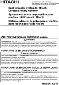 Notice HITACHI 402976 Perceuse