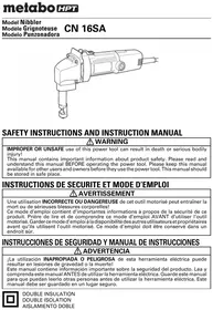 Notice METABO CN 16SA Broyeur