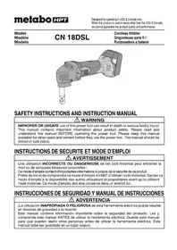 Notice METABO CN 18DSL Broyeur