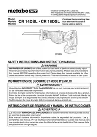 Notice METABO CR18DSL Saw