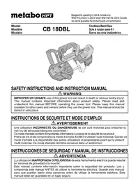 Notice METABO CB18DBL Saw