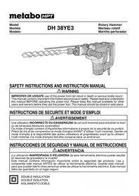 Notice METABO DH 38YE3 Marteau